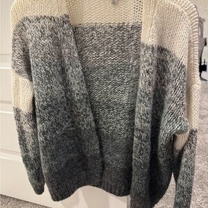 Lucky Brand Gray and Cream Women's Cardigan